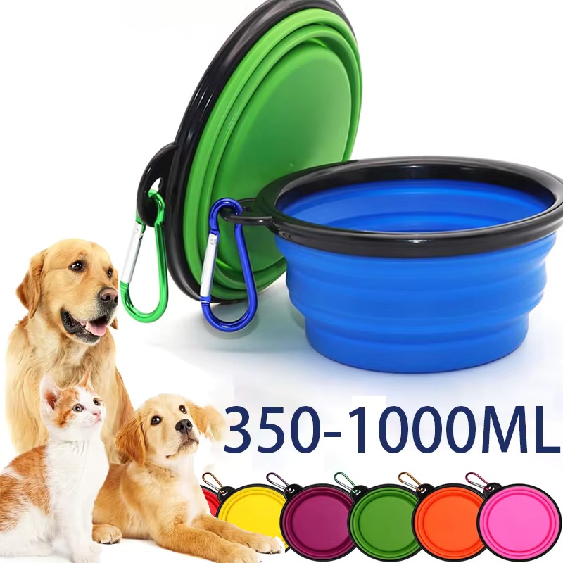 Portion Control Container - Folding Portable Silicone Dog Feeder Bowl