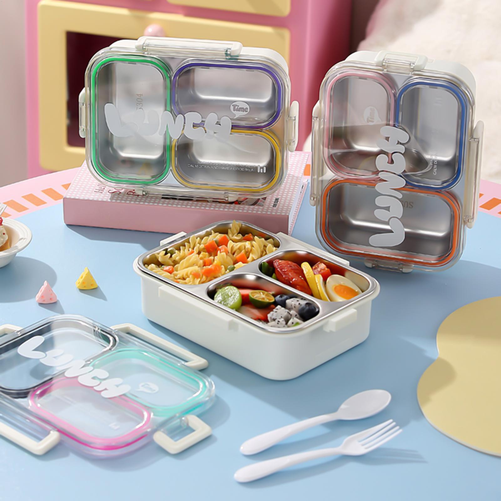 Food Storage Containers B&M - Stainless Steel Lunch Box Divided Leak-proof