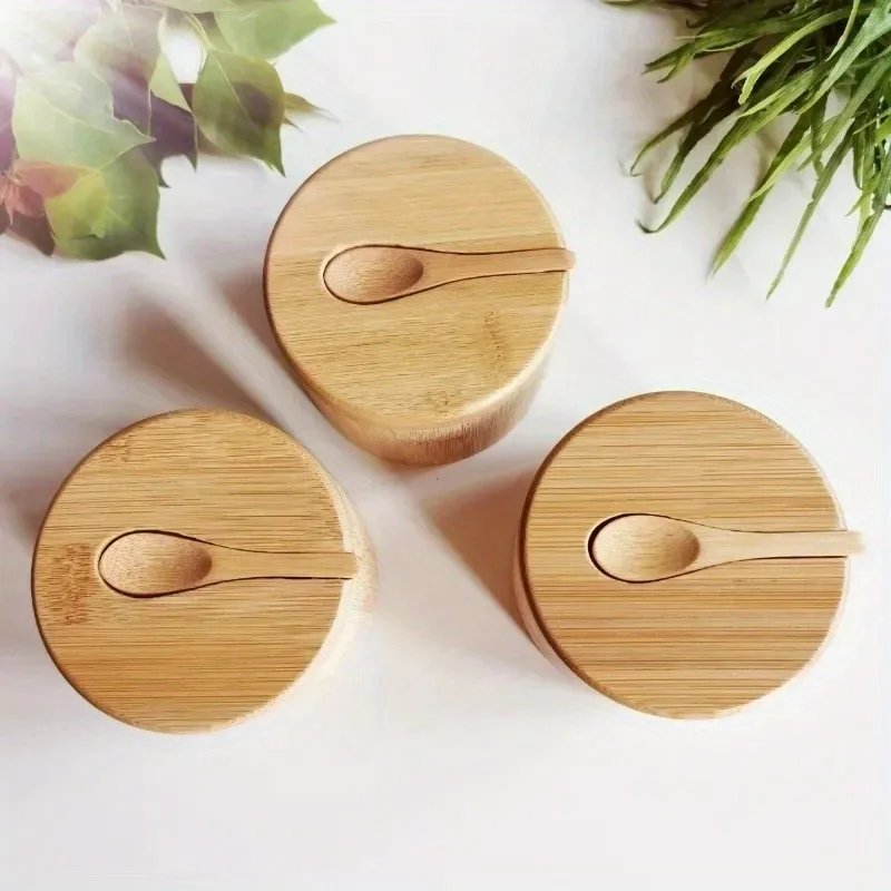 Food Storage For Room - Bamboo Salt And Pepper Seasoning Jars