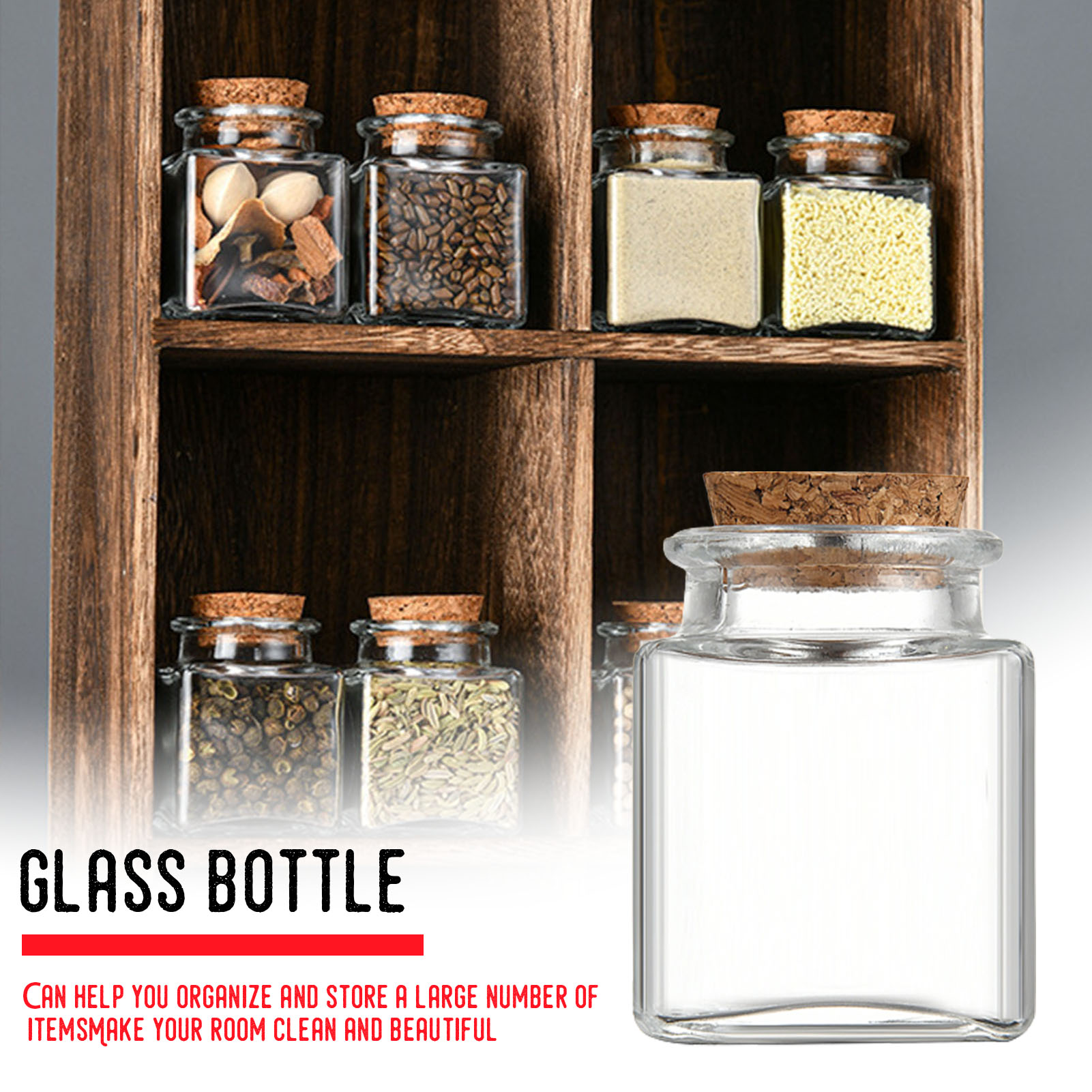 Food Storage Containers With Lids - 1/5/10Pcs Glass Storage Jars Kitchen Pantry