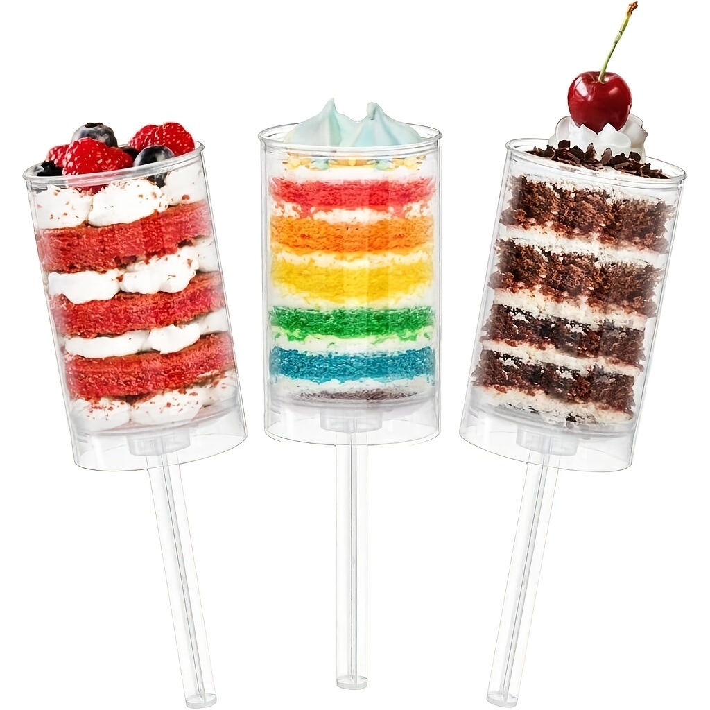 Portion Control Container - Cake Push Pop Containers with Lids,