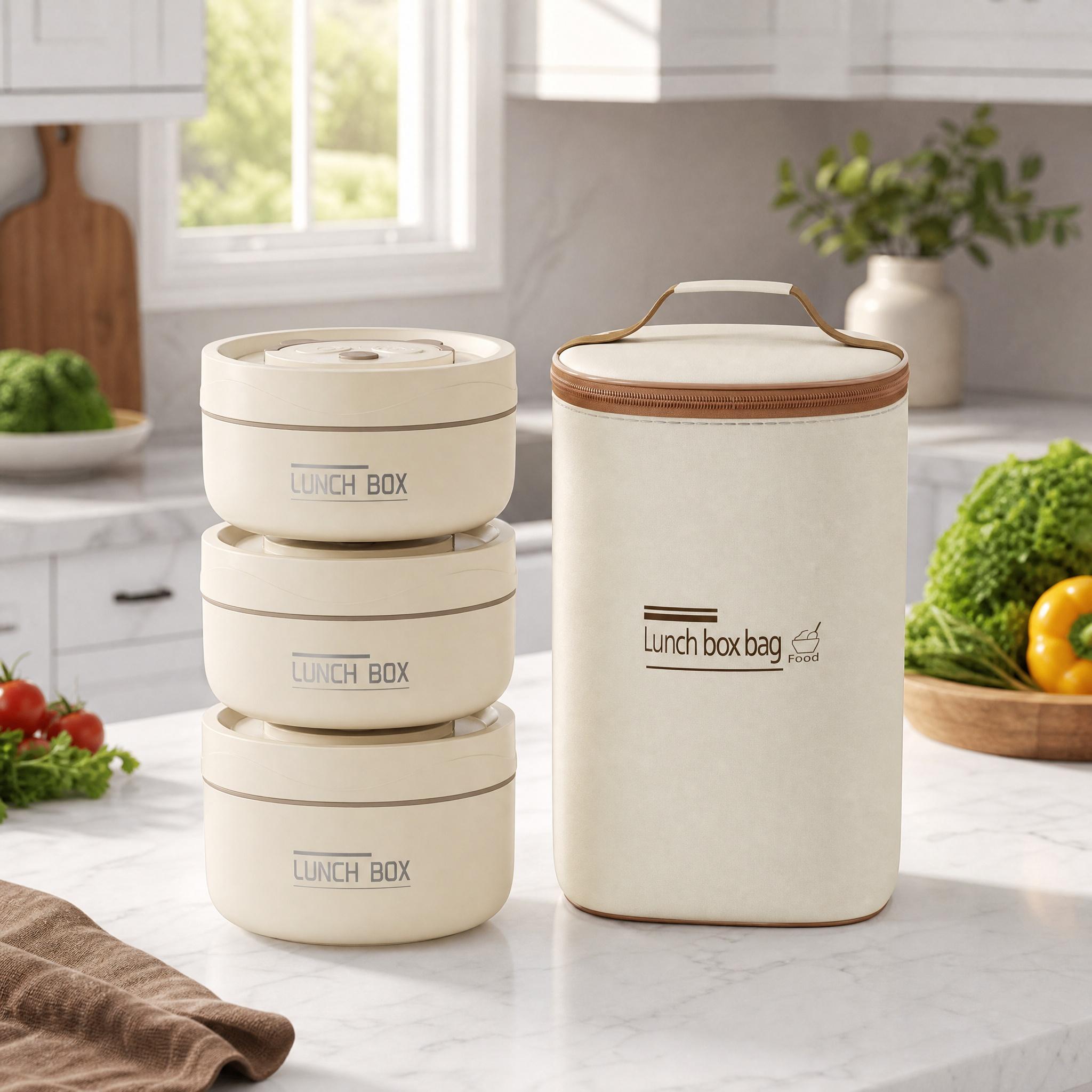 Food Storage Warmer - Insulated Lunch Bag with 4 Stackable