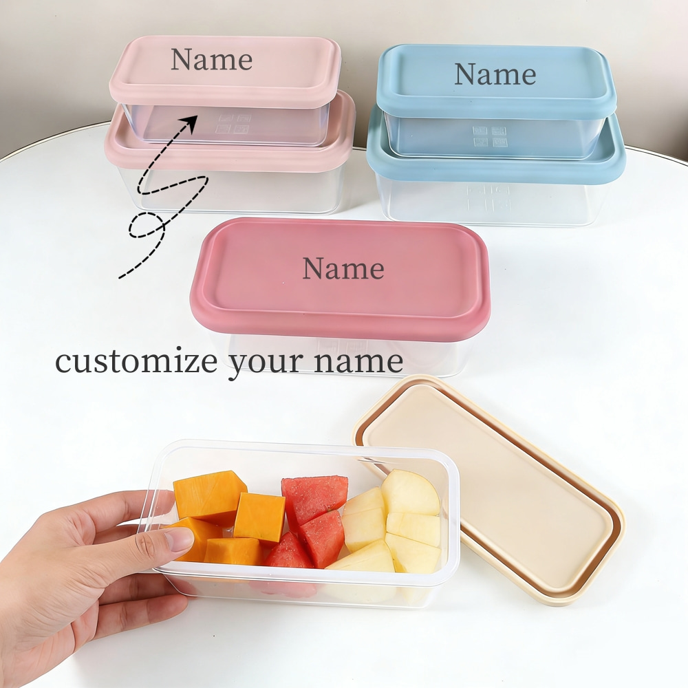 Food Storage Name - 500ml 900ml Personalized name Silicone Lid