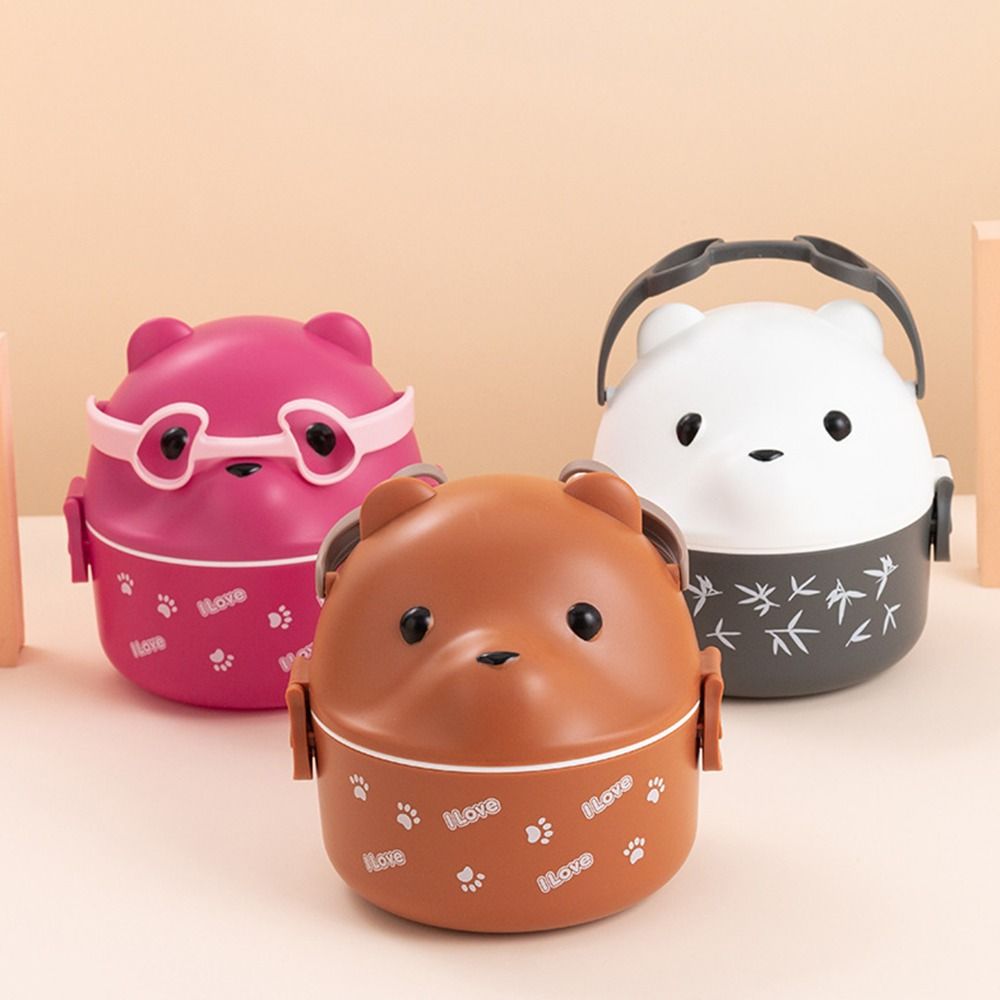 Food Storage Containers B&M - 1Pcs New Eyeglass Bear Thermal Bento