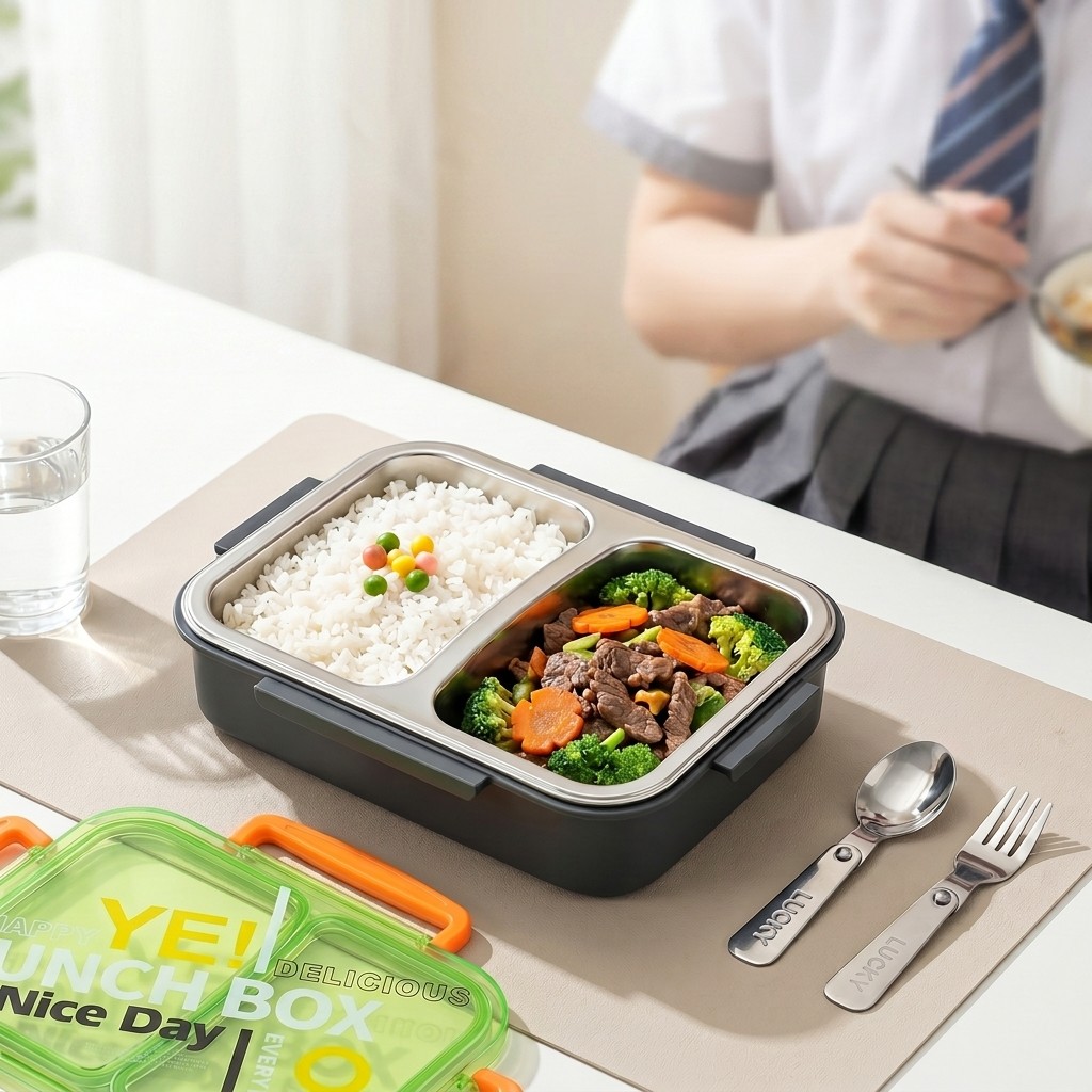 Food Storage Containers B&M - Microwavable 304 Stainless Steel Bento Lunch