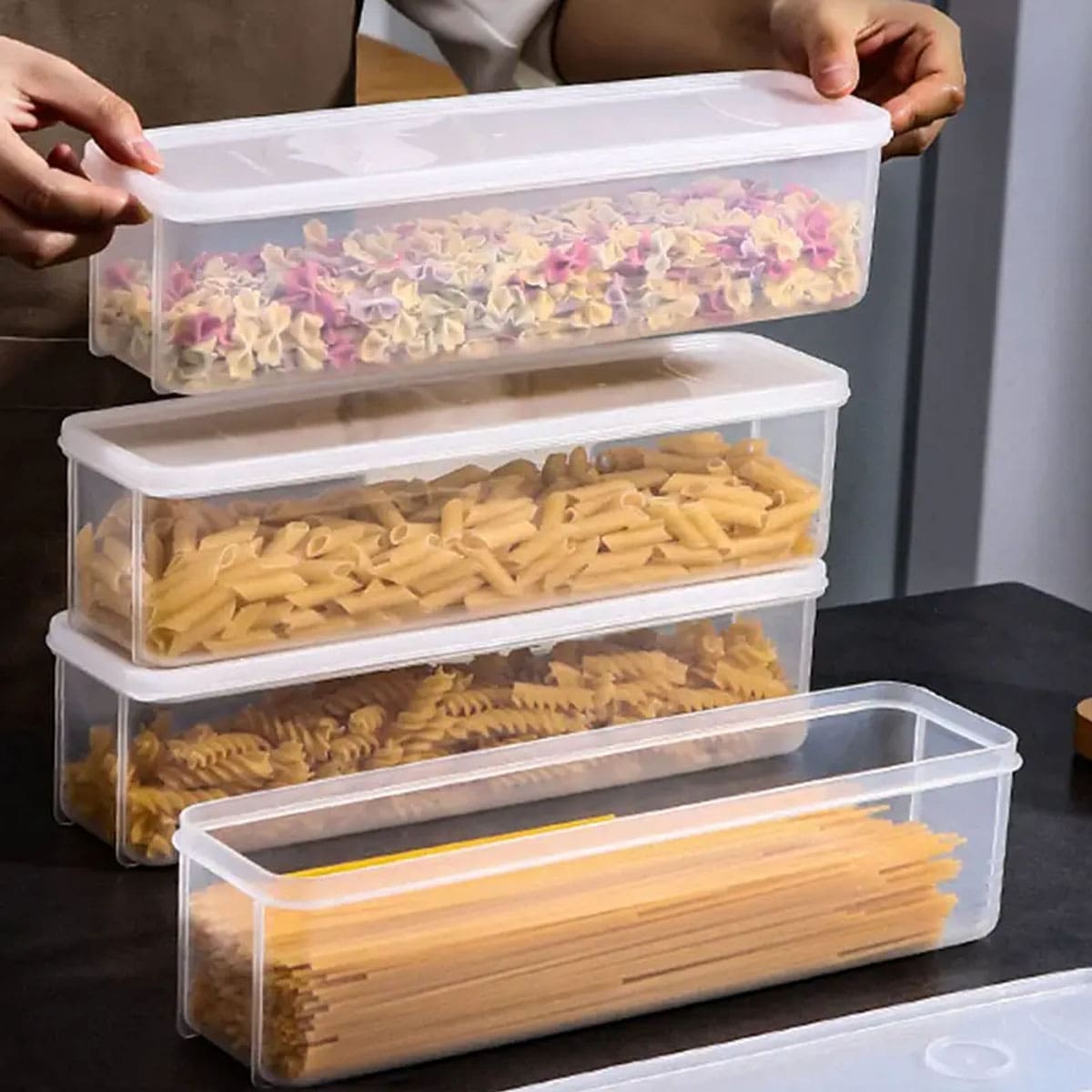 Food Storage Containers B&M - 1 Plastic Transparent Storage Box, Refrigerator