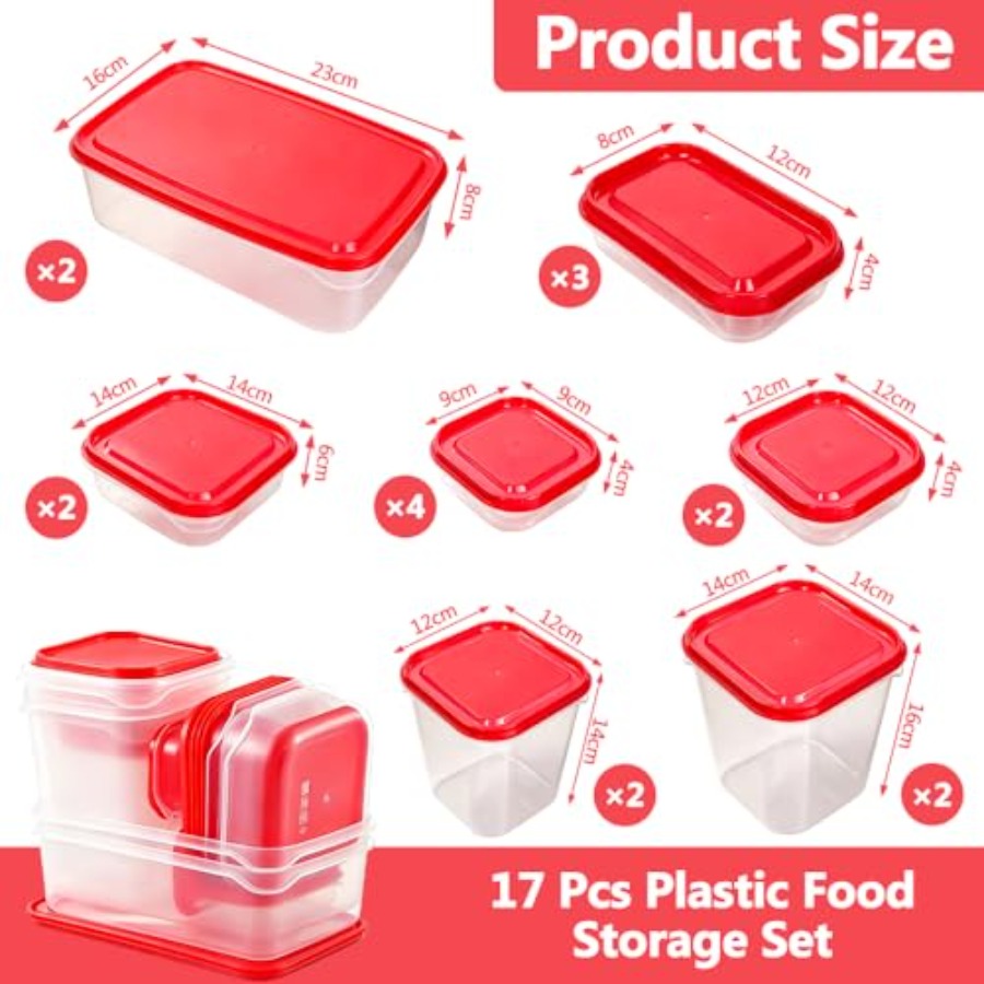 17Pcs Plastic Food Storage Set - Food Storage Containers With Lids review and price