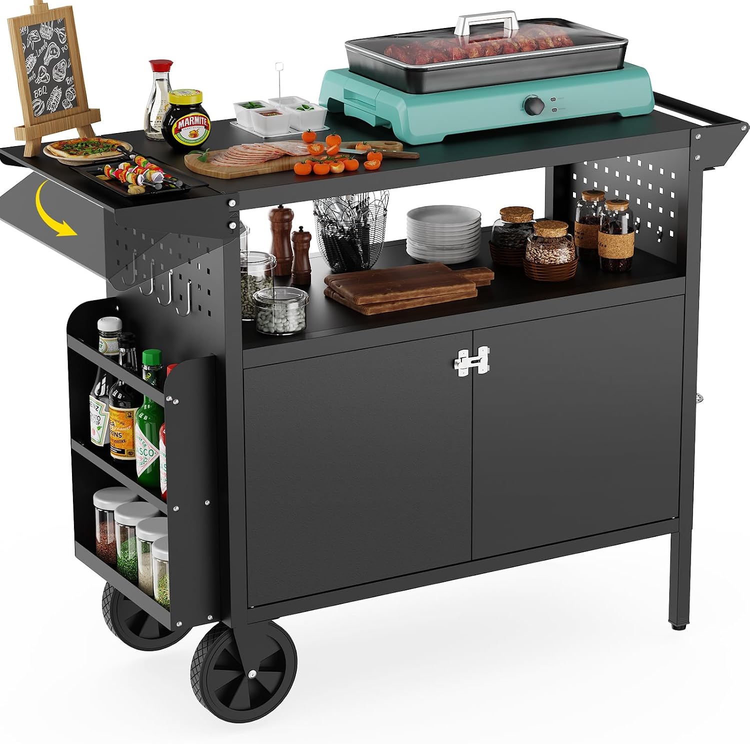 Outdoor Grill Cart Table With  - Food Storage For Room review and price