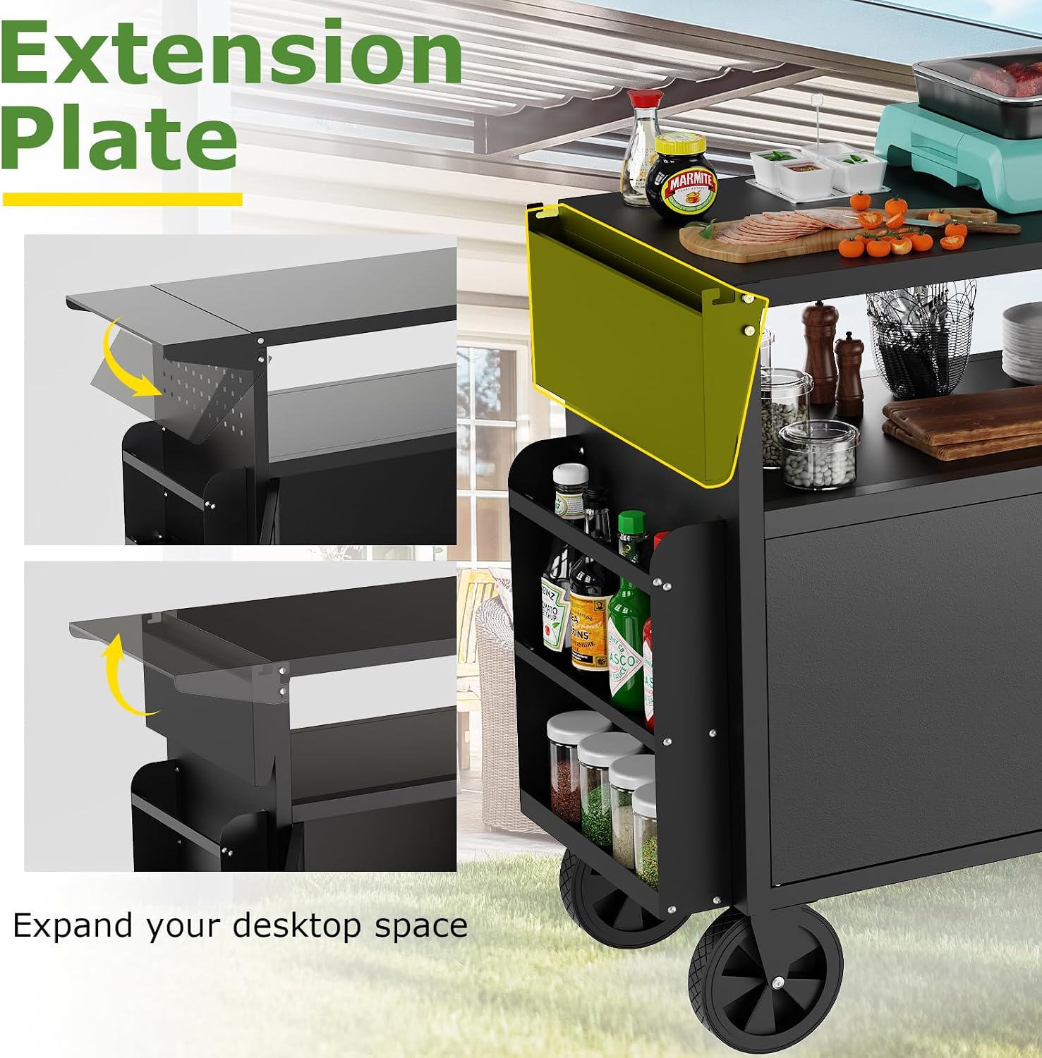 Outdoor Grill Cart Table With  - Food Storage For Room review and price