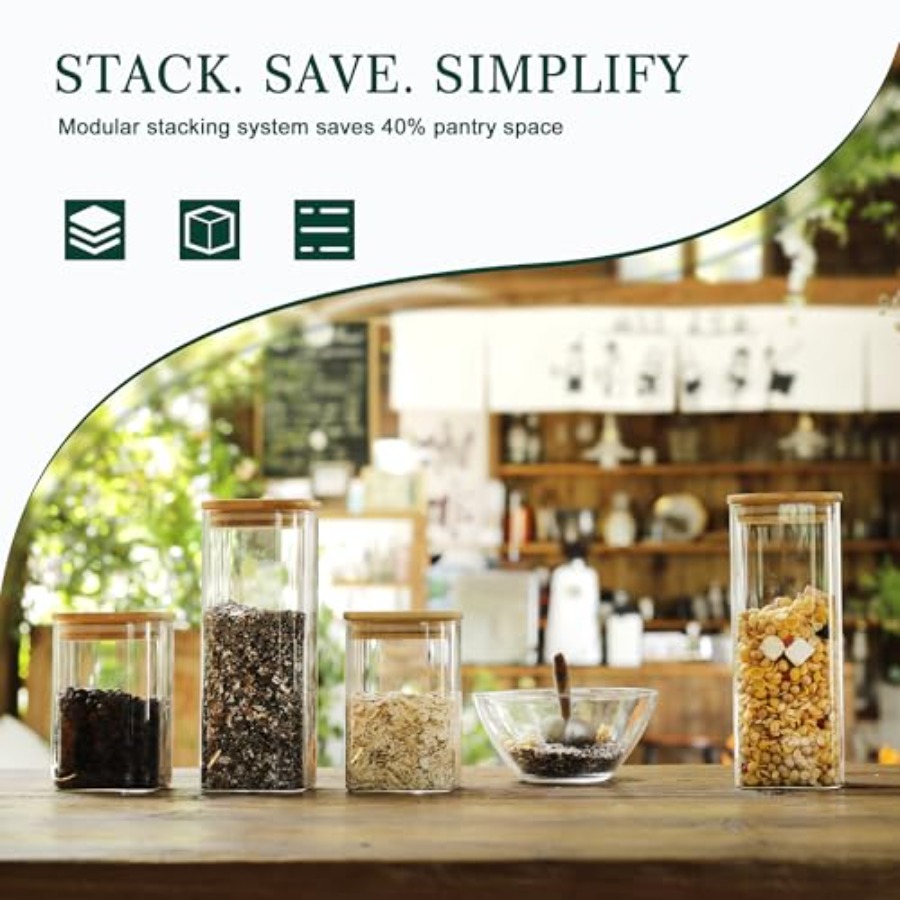 12-Pack Square Glass Storage J - Food Storage Containers With Lids review and price