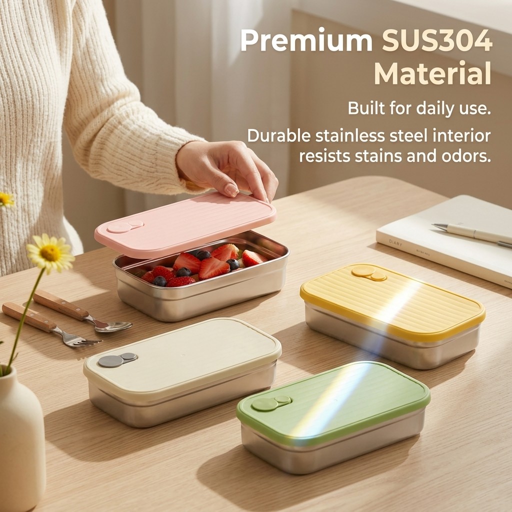 Stainless Steel Bento Box Meta - Food Storage Containers B&M review and price