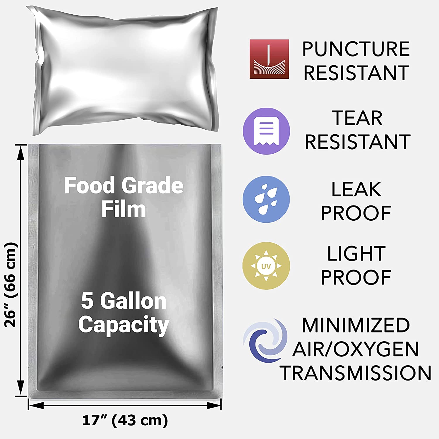 10 Packs 5 Gallons Mylar Bags  - Food Storage Aluminum review and price