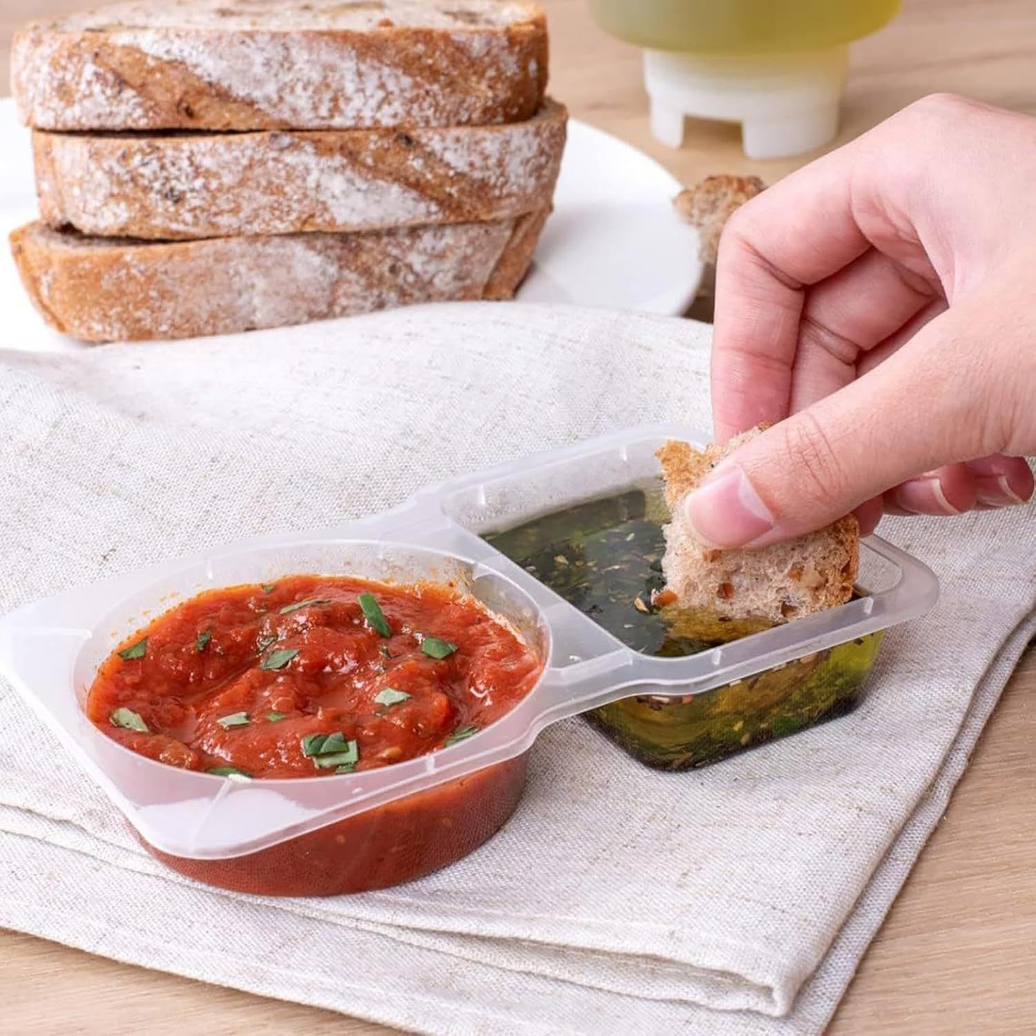2-compartment Disposable Clear - Portion Control Container review and price