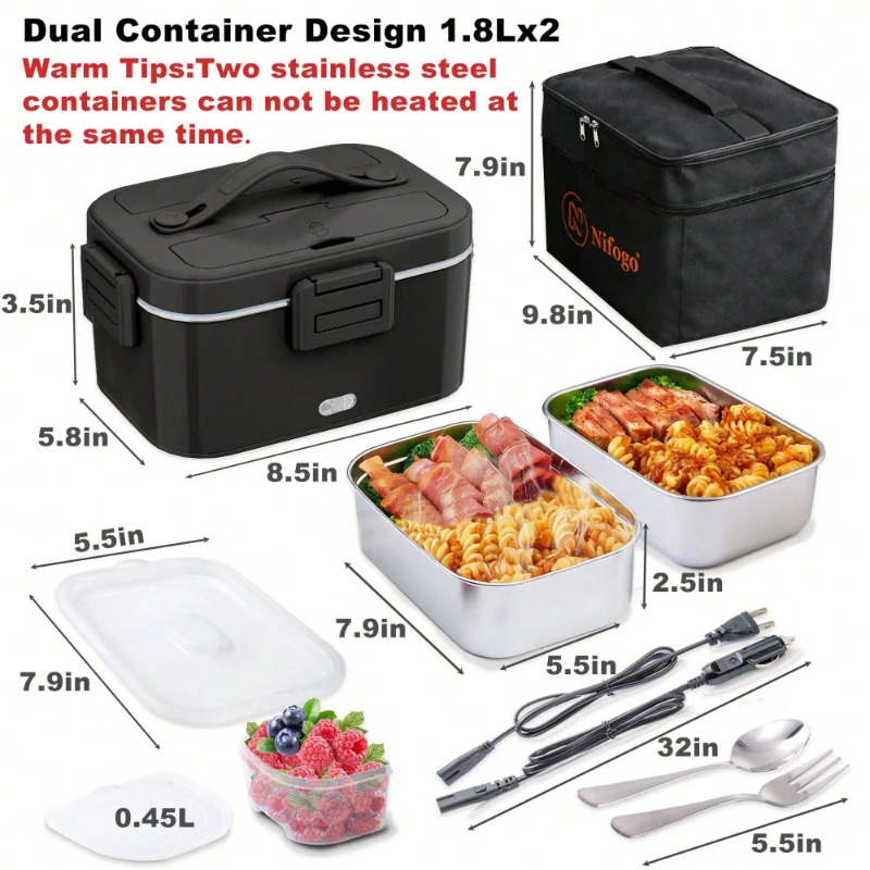 100W Electric Heated Lunch Box - Portable Food Warmer review and price