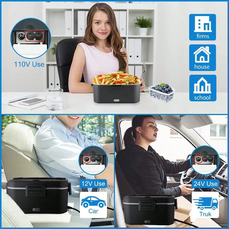 100W Electric Heated Lunch Box - Portable Food Warmer review and price