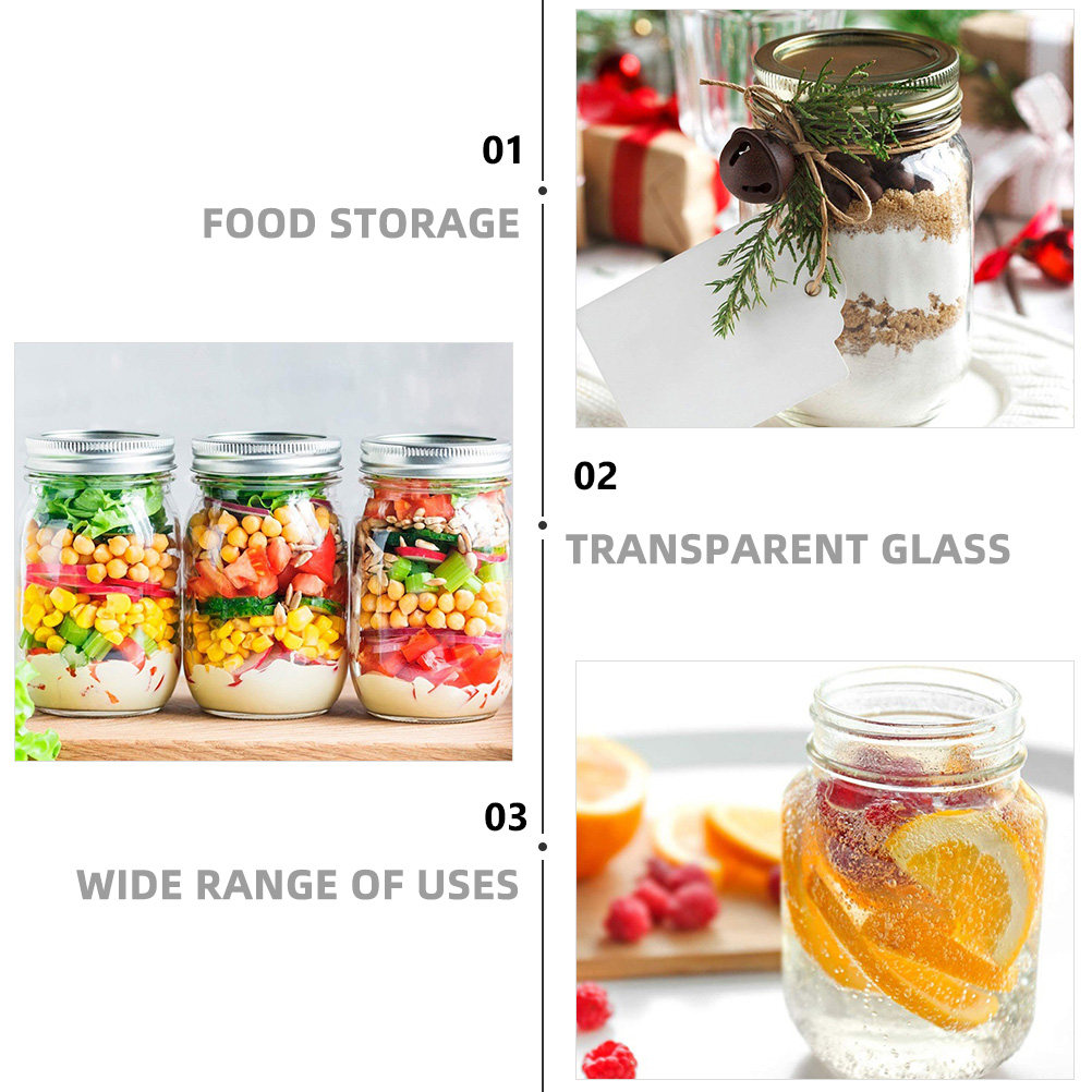 6Pcs Transparent Round Glass J - Food Storage Jars Airtight review and price