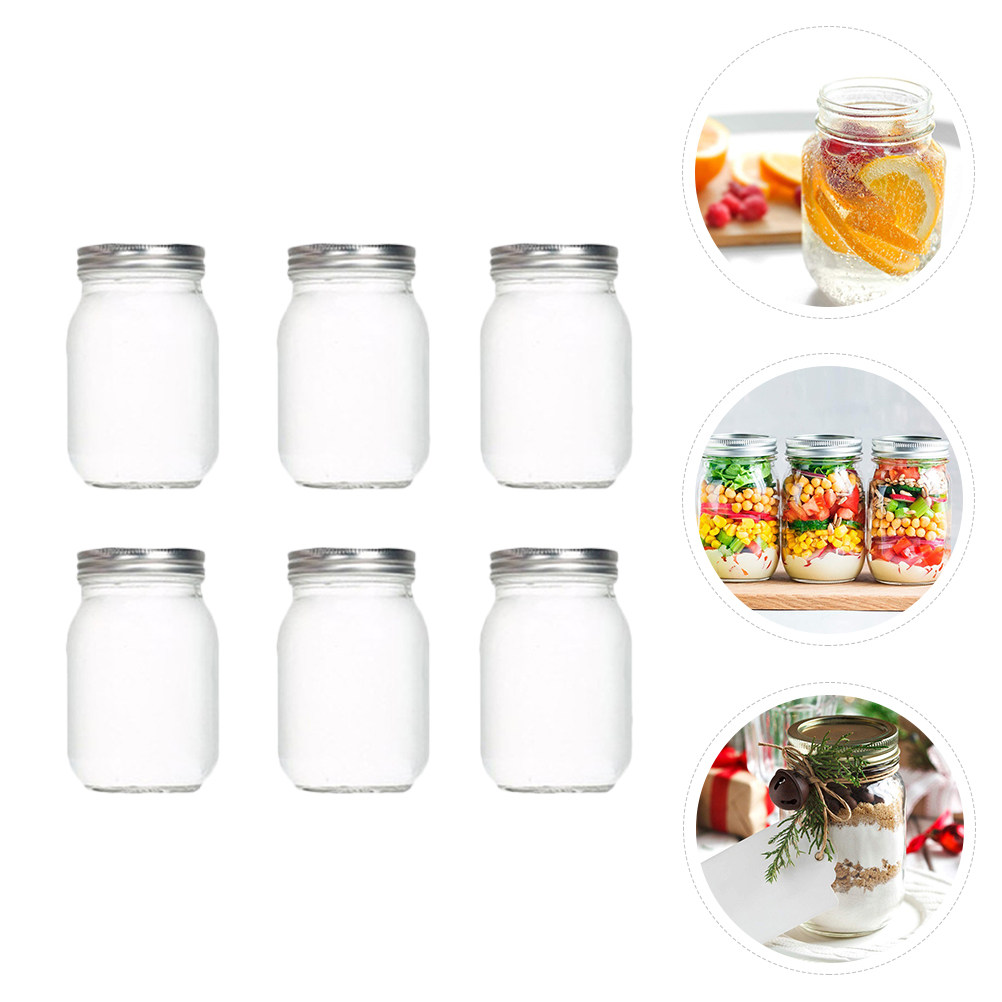 6Pcs Transparent Round Glass J - Food Storage Jars Airtight review and price