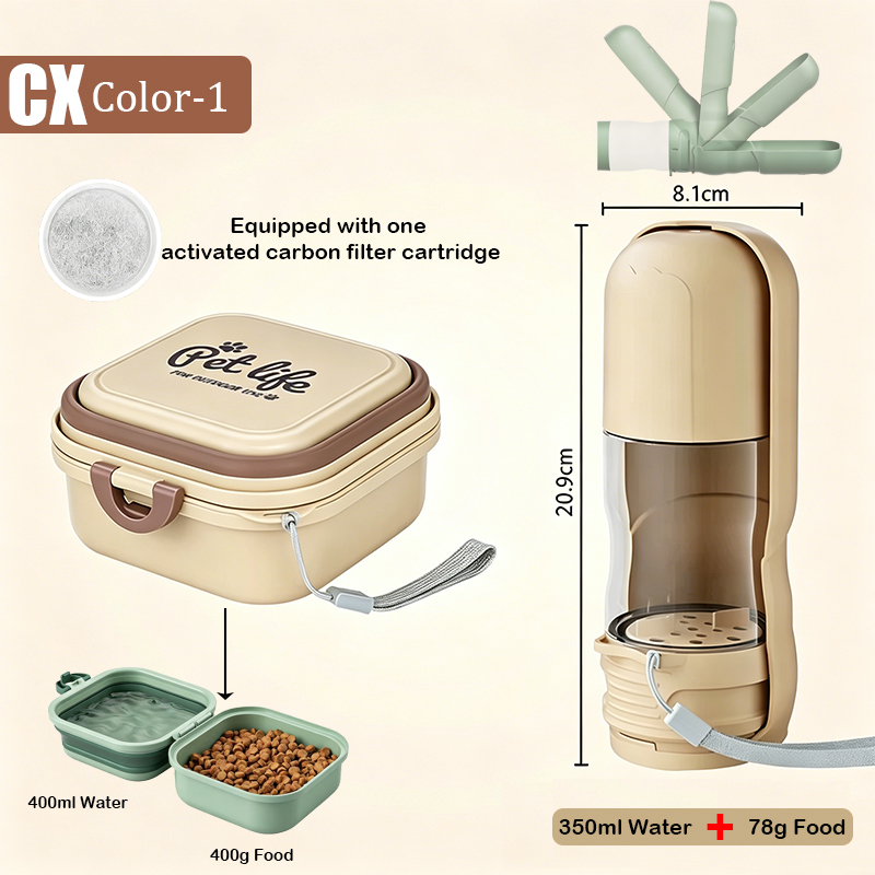 2-in-1 Portable Pet Water Bott - Portion Control Container review and price