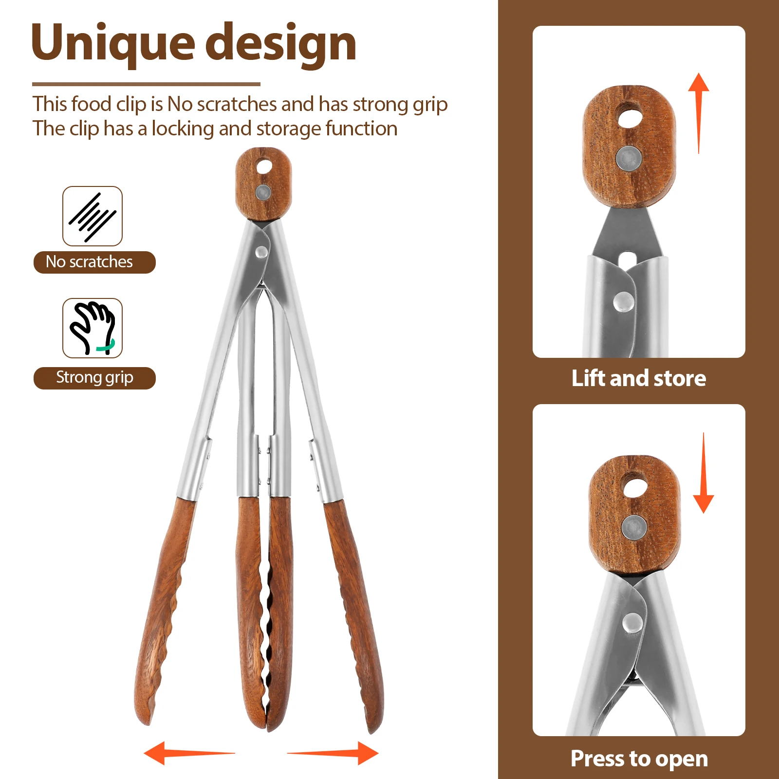 2Pcs Wood Food Tongs Rustproof - Storage Tips For Food review and price
