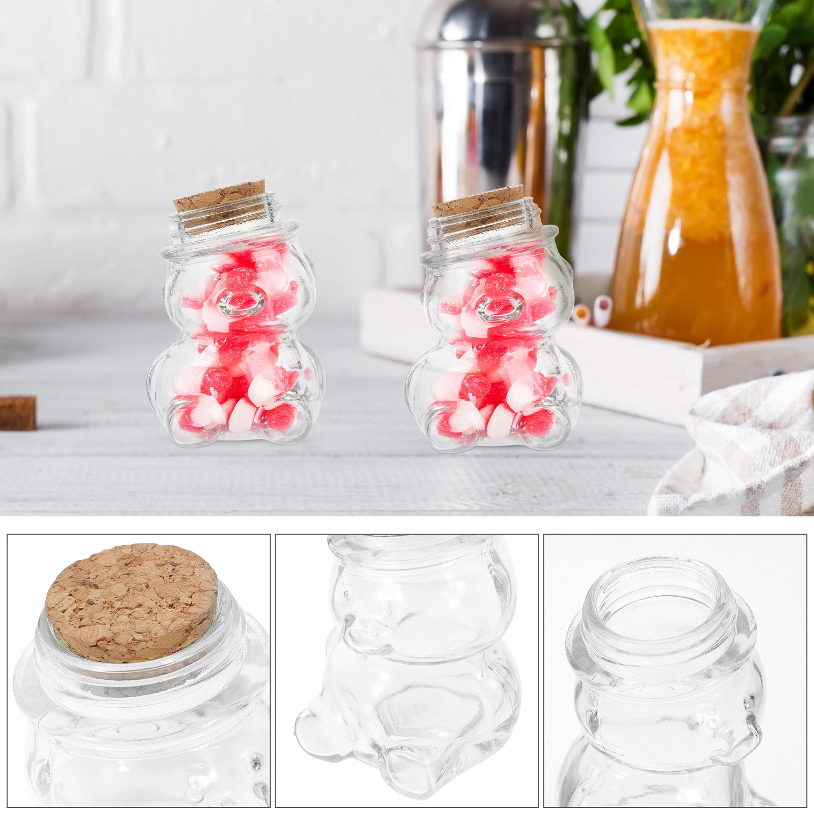 4Pcs Glass Candy Jar Set Trans - Food Storage Jars Airtight review and price