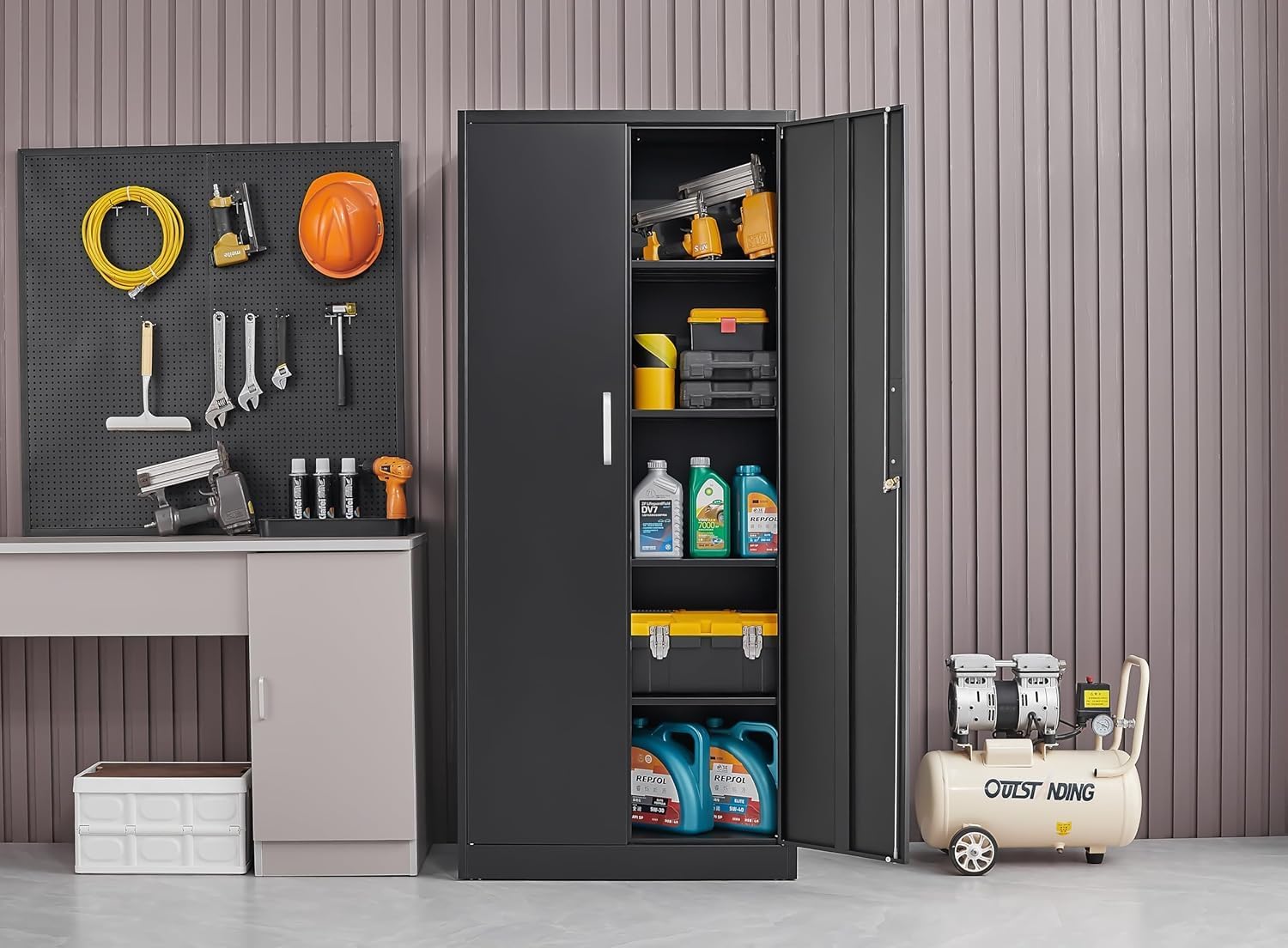 Metal Storage Cabinet With Adj - Food Storage For Room review and price