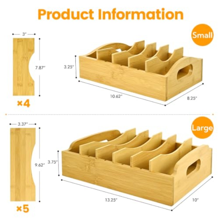 2 Pack Bamboo Lid Organizer, 1 - Food Storage Containers With Lids review and price