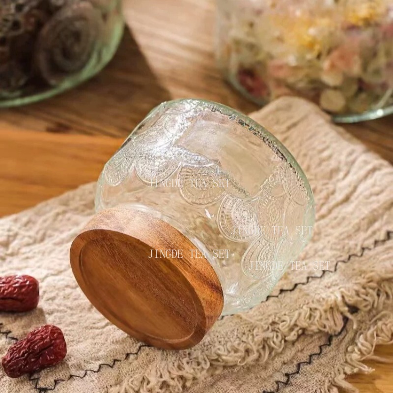 Embossed Glass Storage Jar Woo - Food Storage Jars Airtight review and price