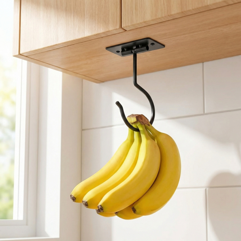 Black Metal Self-Adhesive Bana - Food Storage For Room review and price